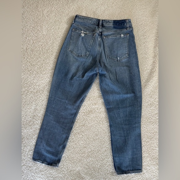 Abercrombie Fitch High Rise Mom Jean Curve Love Blue Denim Distressed Size 28 - Picture 3 of 9